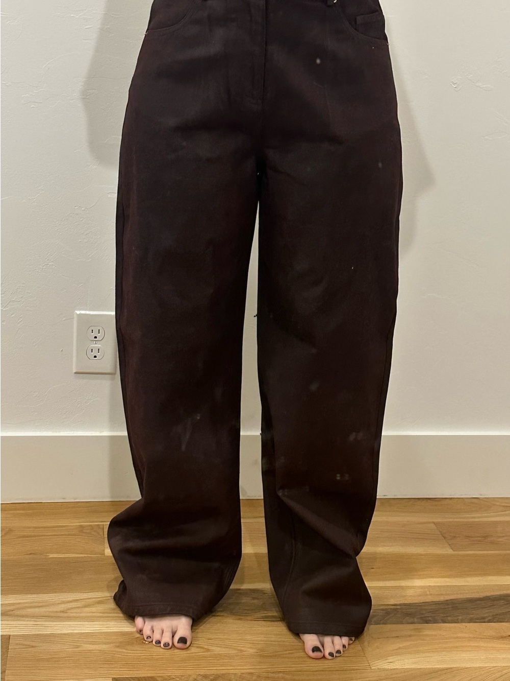 Line & Dot Women's Dark Bordeaux Hand Dyed Denim - NEW WITH TAGS
